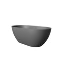 59'' Single Slipper Tub Solid Surface Stone Resin Freestanding Soaking Bathtub Comfortable Backrest Grey Engineered Stone