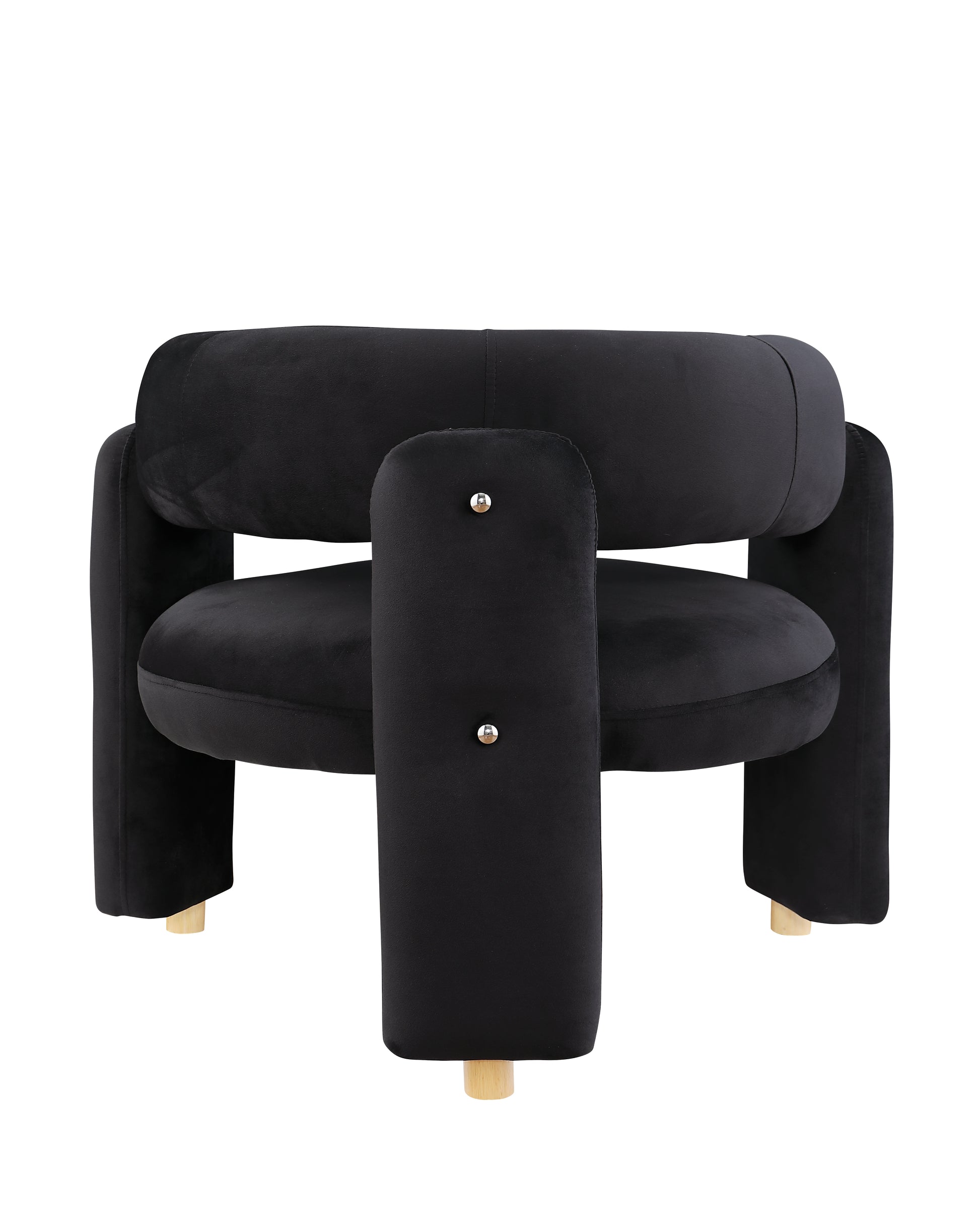Accent Chair Black Fabric