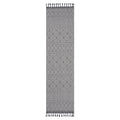 Naar Guros Collection 2X8 Grey White Geometric Indoor Outdoor Area Rug Grey White Polypropylene