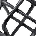 10 Inch Metal Accent Decor With Square Inters, Gray Gray Metal