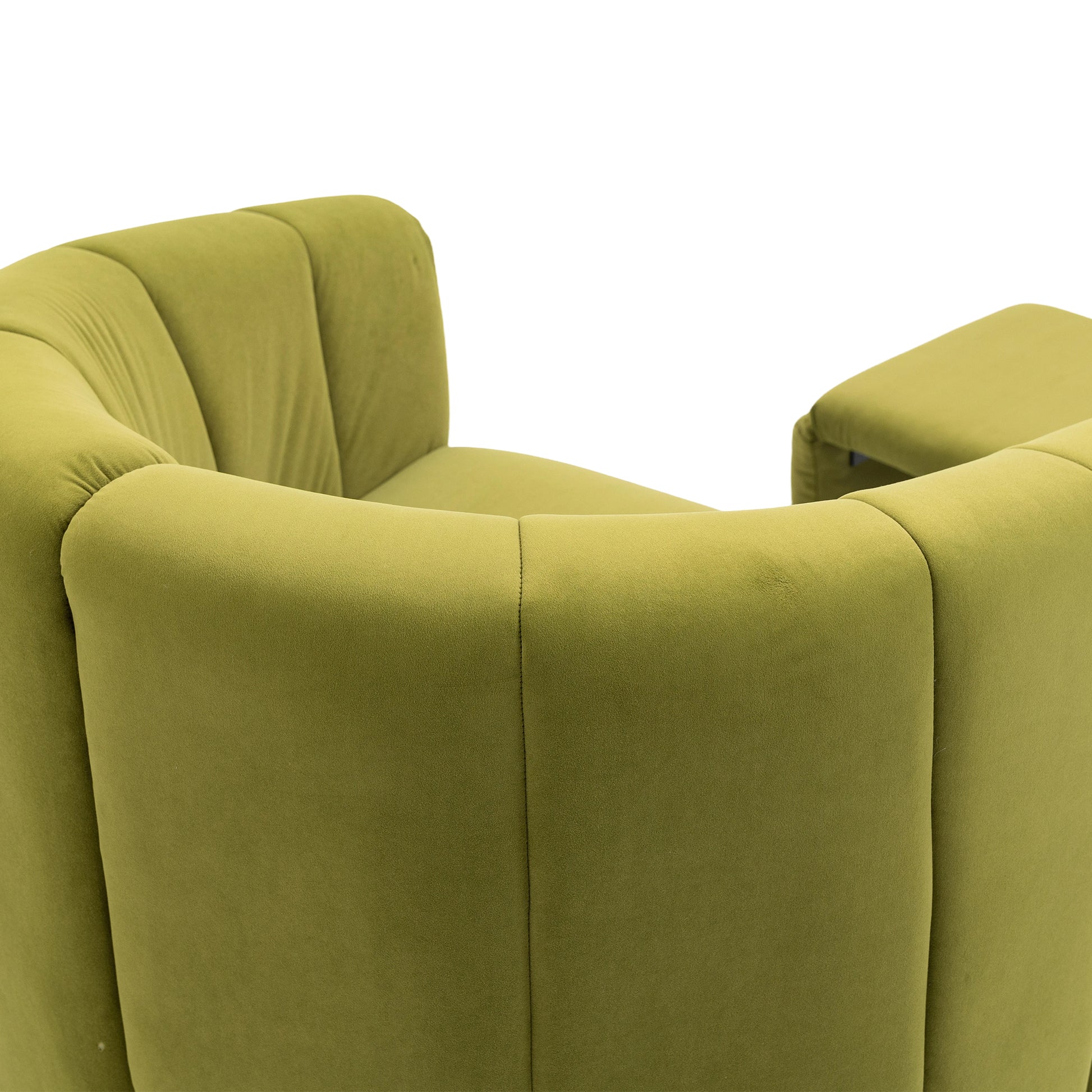 Coolmore Accent Chair With Ottoman, Mid Century Modern Barrel Chair Upholstered Club Tub Round Arms Chair For Living Room Bedroom Office Olive Green Velvet Olive Green Foam Velvet