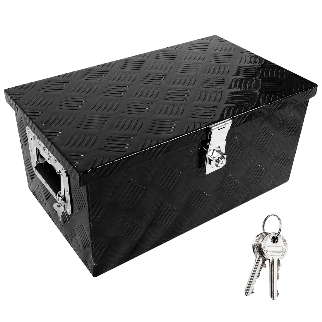 20 Inch Aluminum Truck Tool Box, Truck Bed Tool Storage Box With Side Handle,Lock And 2 Keys, 20.1"X11.8"X9.3", Black Black Aluminium