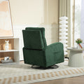 Jiada Upholstered Swivel Glider.Flannel Fabric.Rocking Chair For Nursery In Dark Green.Modern Style One Left Bag Dark Green Primary Living Space Foam Fabric Metal