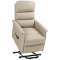 Homcom Power Lift Recliner Chair For Elderly, Easy Assembly, Fabric Lift Chair With Remote Control, Side Pockets For Living Room, Beige Beige Polyester