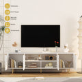 White Modern Tv Stand Fluted 68