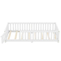 Twin Size Bed Floor Bed With Safety Guardrails And Door For Kids, White Old Sku:W158090683 Twin White Pine