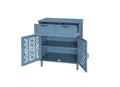 2 Door 2 Drawer Cabinet, American Furniture, Suitable For Bedroom, Living Room, Study Blue Mdf