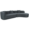 Modern Large 2 Piece Sectional Sofa With 3 Pillows,For Living Room, Bedroom Gray Polyester 2 Seat