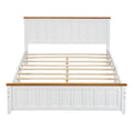 Queen Size Wood Platform Bed Wooden Slat Support, Vintage Simple Bed Frame With Rectangular Headboard And Footboard, White Box Spring Not Required Queen White Wood