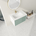 Floating Bathroom Vanity With Sink 32 Inch For Bathroom, Bathroom Vanity With Soft Close Door Mint Green Bathroom Wall Mounted Modern Plywood