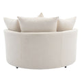 Orisfur. 360 Swivel Accent Barrel Chair With Storage Ottoman & 4 Pillows, Modern Chenille Leisure Chair Round Accent For Living Room, Cream Cream Foam Chenille