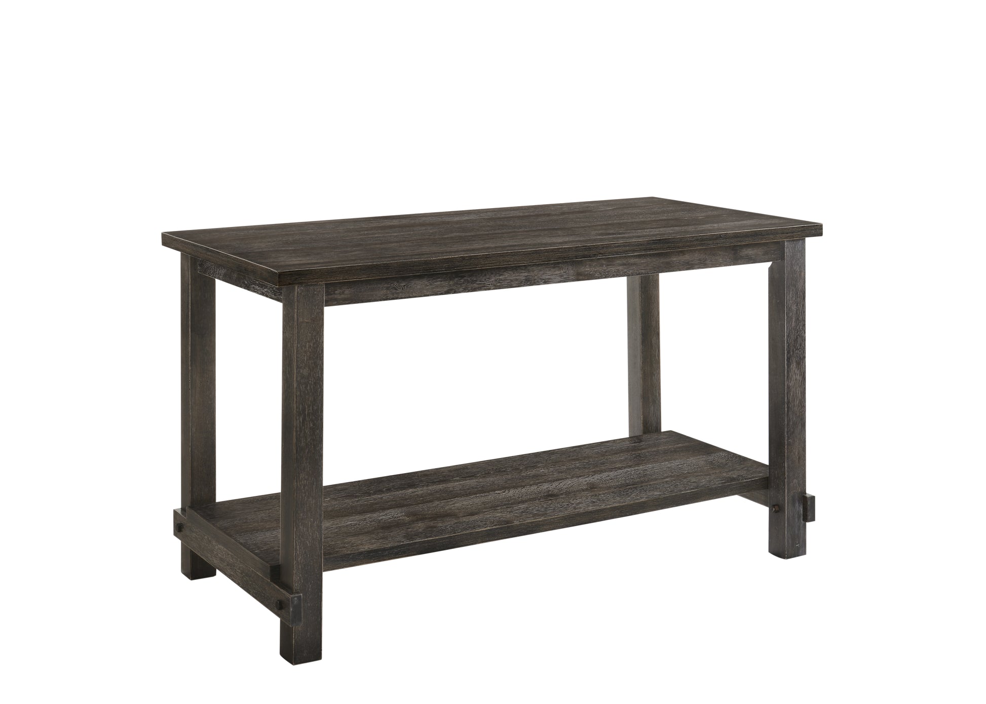 Weathered Grey Counter Height Table With Bottom Shelf Grey Seats 6 Dining Room Rectangular Mdf
