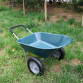 Wheel Barrow Two Wheeled Trolley For Green Garden 15 Inch Pneumatic Wheel Wb1001Gn Green Abs Steel Q235