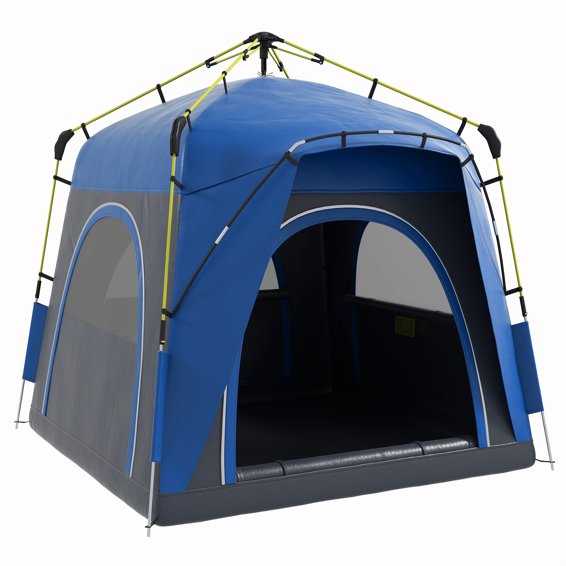 family tent 4 person Outsunny Camping Tents 4 Person Pop Up Tent Quick Setup Automatic Hydraulic Family Travel Tent W Windows, Doors Carry Bag Included, Blue Blue