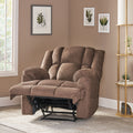 Massage Recliner Brown Fabric