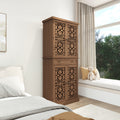 4 Door Cabinet With 1 Drawer, With 4 Adjustable Inner Shelves, Storage Cabinet Walnut Mdf