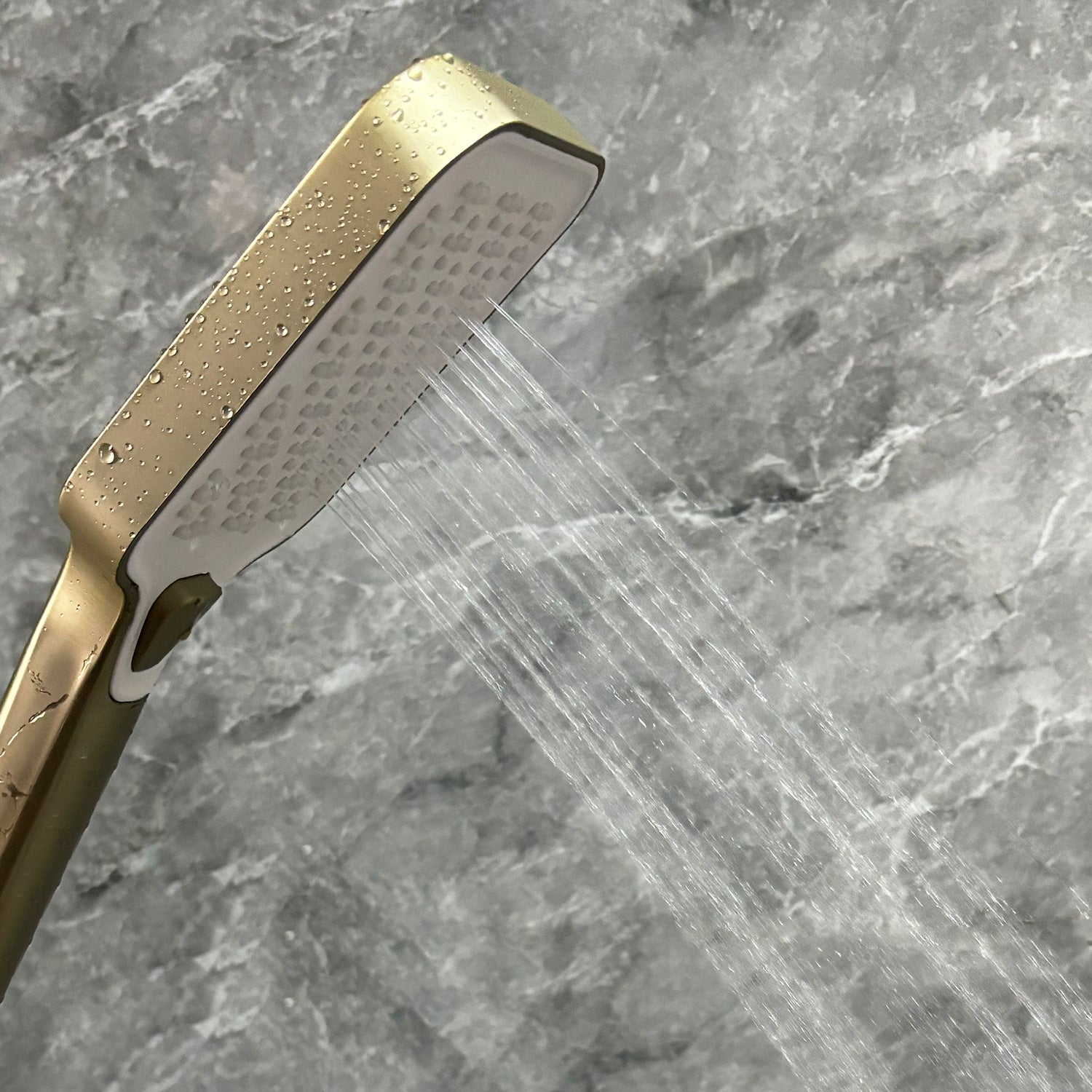 Handheld Shower With Slide Bar And Hose Brushed Gold Stainless Steel