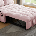 Modern Sofa Velvet Pull Out Bed,Independently Removable Backrest, Have Usb Port And Swivel Phone Stand ,Pink Pink Wood Velvet 2 Seat
