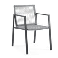 Outdoor Dining Set, Aluminum Dining Chair Set Of 6 With Rope Aluminum Dining Table, Gray Black Black Grey Aluminium