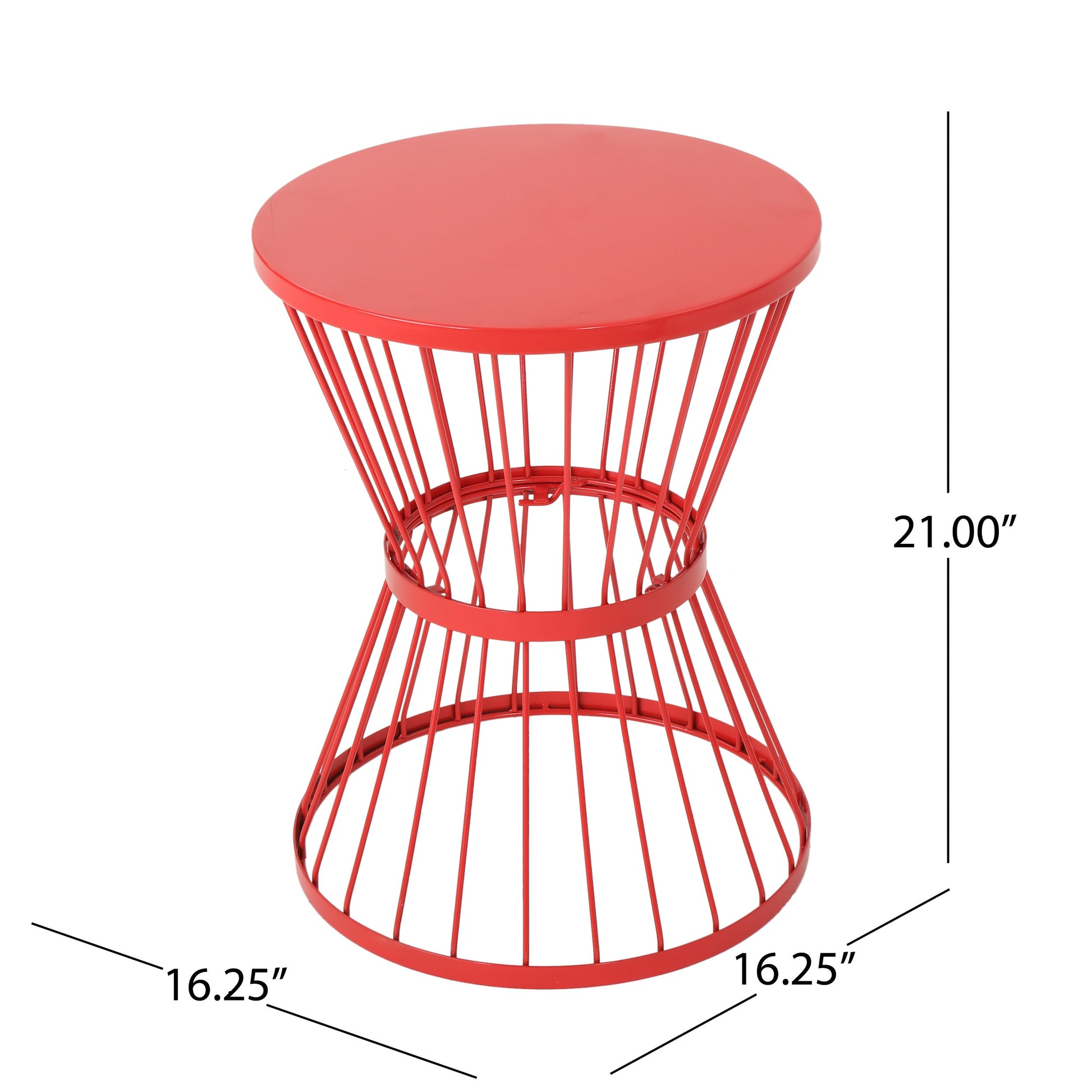 Lassen 16" Side Table Red Iron