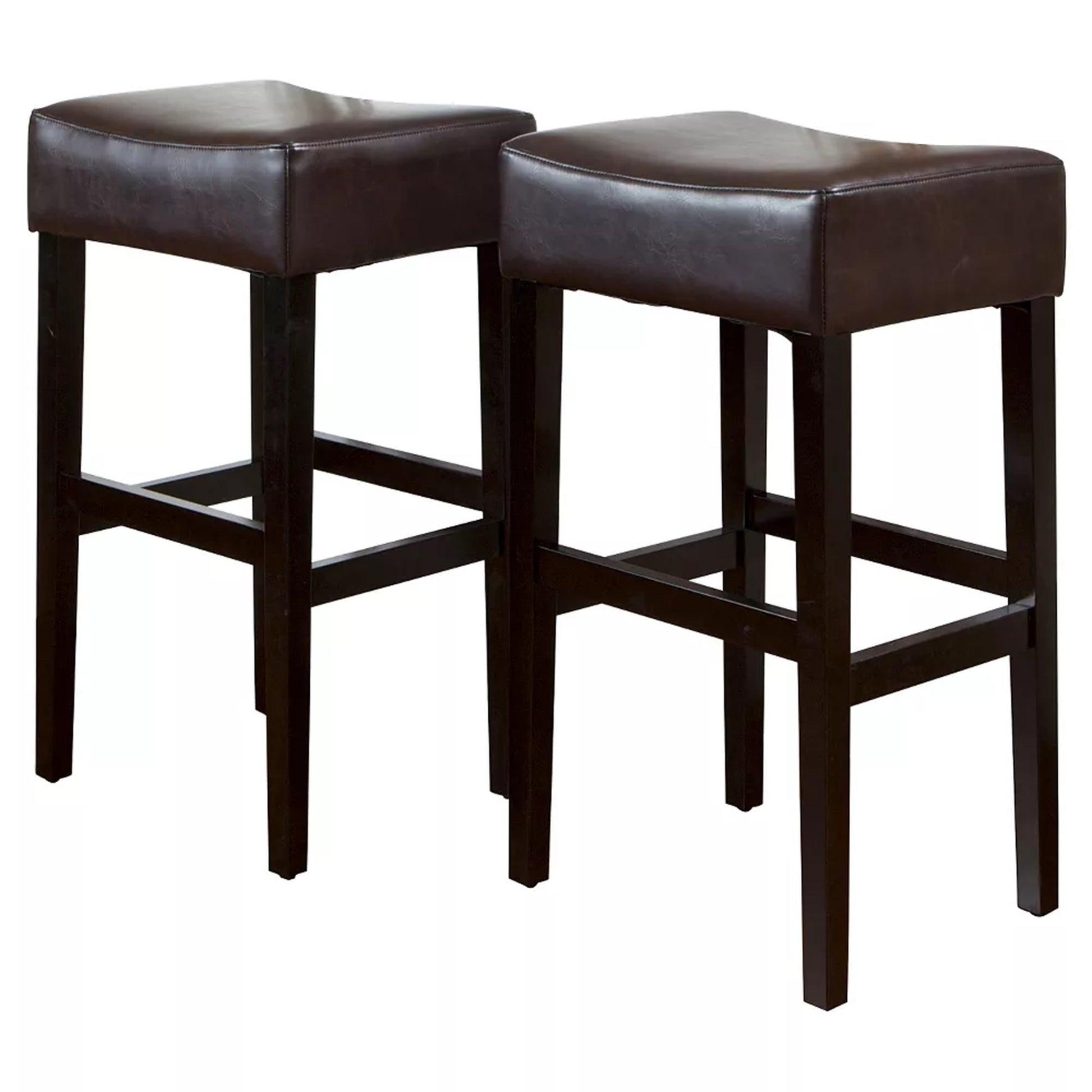 Old Sku: 74504.00 Set Of 2, 30" Backless Leather Counter Height Barstool Brown Set Of 2 Leather