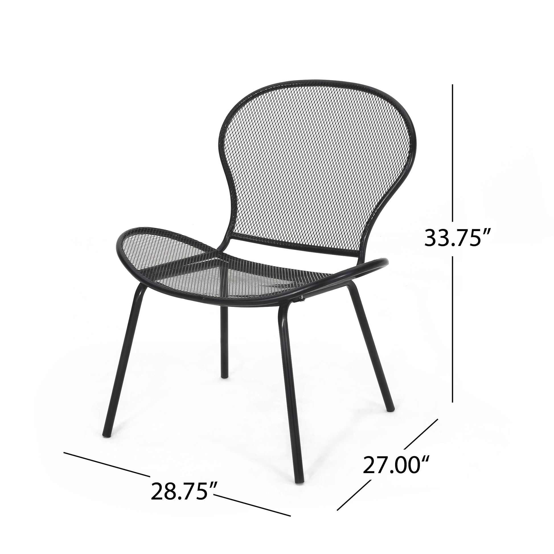 Nevada Chair Mp2 1Ctn 2Pcs Matte Black Iron