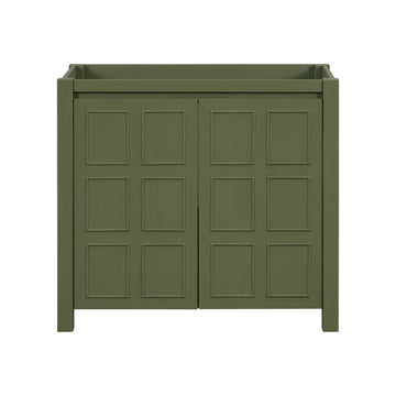 Cabinet Only 36" Bathroom Vanity With Adjustable Shelves Green Bathroom Solid Wood Mdf