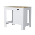 Lander Kitchen Island With Single Door And Lower Open Shelf Multicolor Mdf Engineered Wood