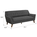 Browning Gray Sofa Gray Foam Engineered Wood 3 Seat