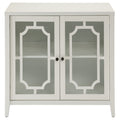 White Console Table With 2 Doors White Primary Living Space Shelves Rectangular Wood Glass
