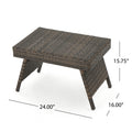 Salem Pe Wicker Snack Table Brown Multi Rattan