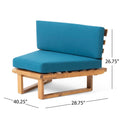 Mirabelle Corner Chair Coffee Table, Teal Teal Acacia Wood