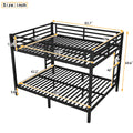 Metal Queen Over Queen Bunk Bed For Teens And Adults,Space Saving Noise Reduced No Box Spring Needed, Black Box Spring Not Required Queen Black Metal