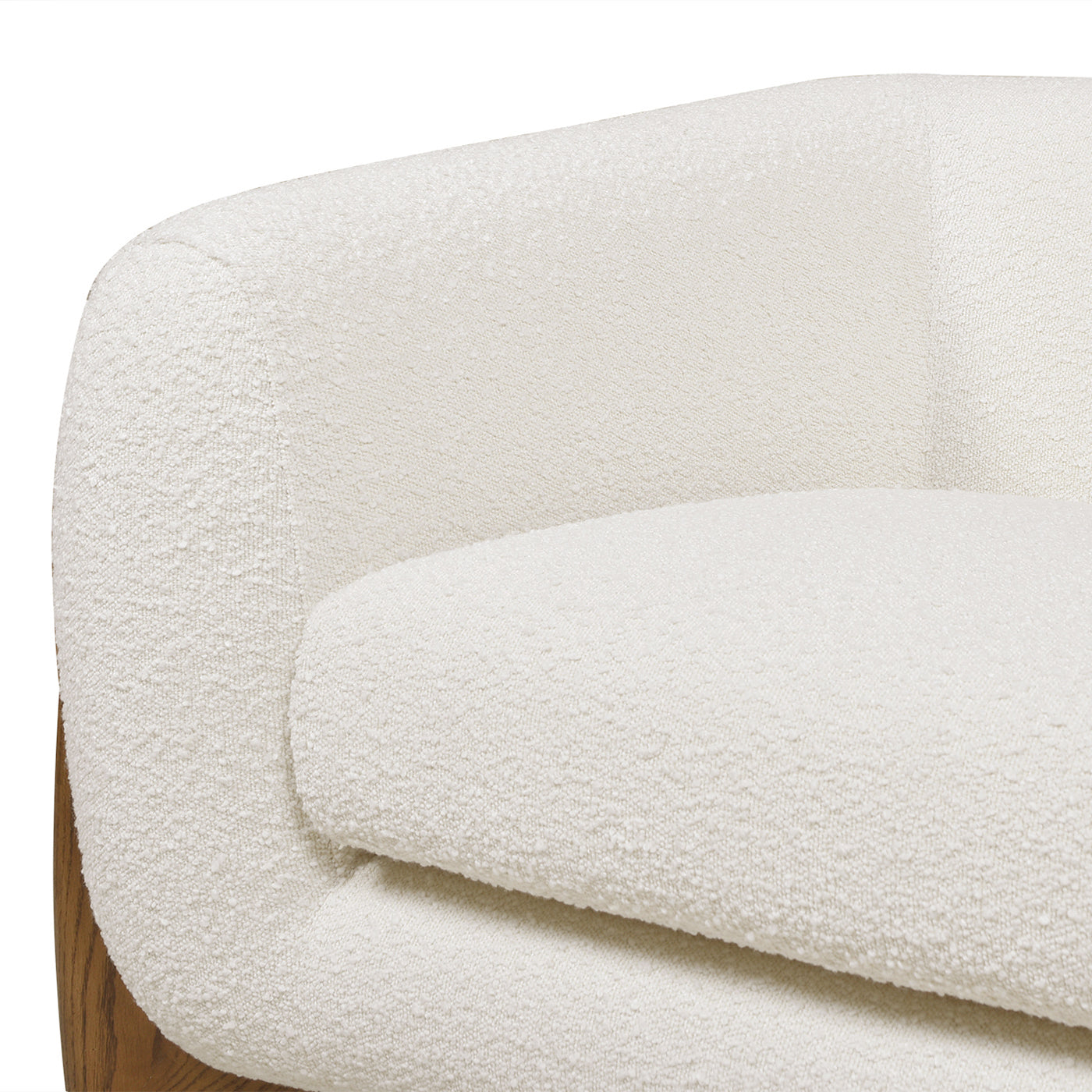 Alpine 44" Sherpa Arm Chair, Ivory White Boucle White Foam Boucle