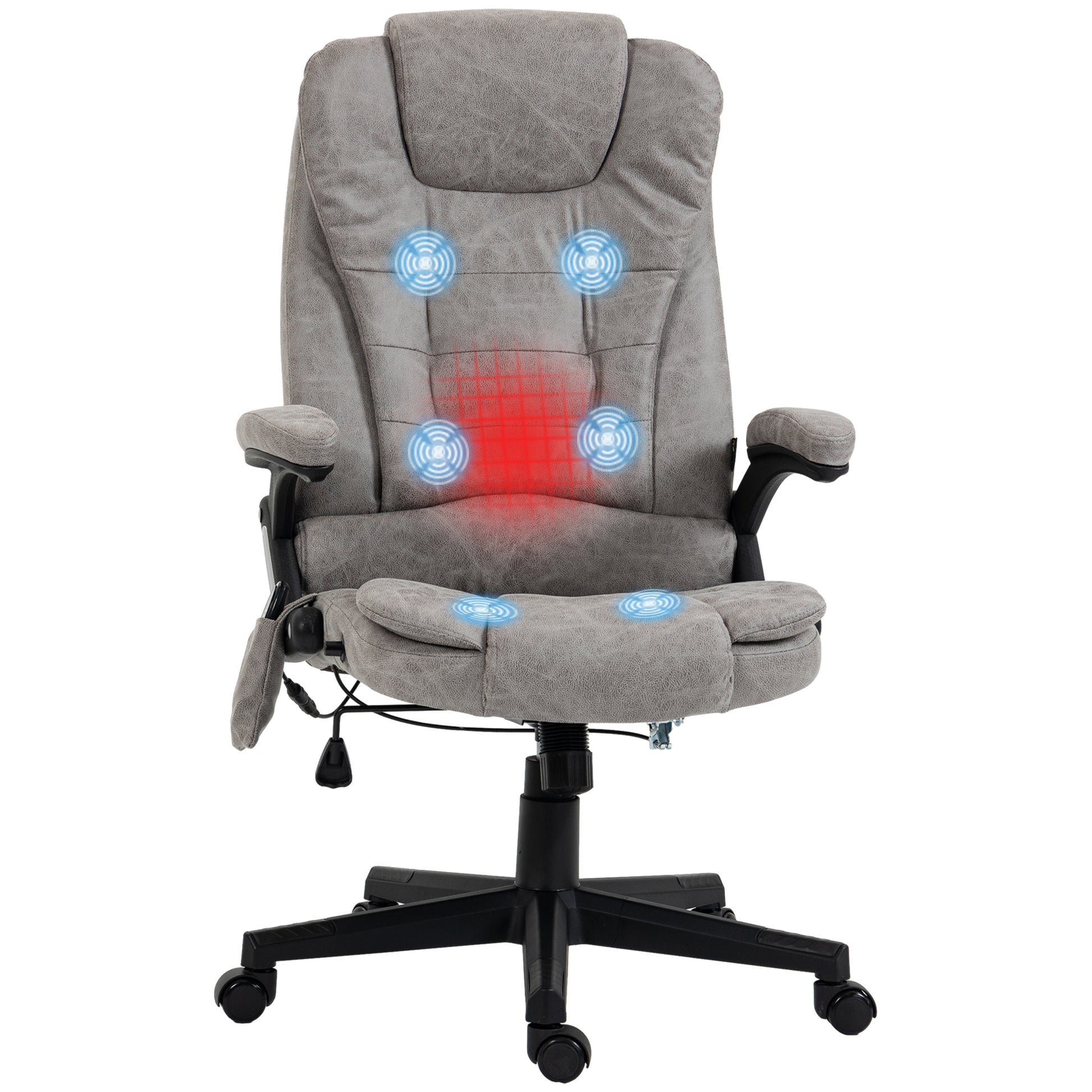 Homcom 6 Point Vibrating Massage Office Chair With Heat, Microfiber High Back Executive Office Chair With Reclining Backrest, Padded Armrests And ... Homcom 6 Point Vibrating Massage Office Chair With Heat, Microfiber High Back Executive Office Chair With Reclining Backrest, Padded Armrests And ...