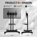 Fanco Universal Swivel Tv Stand For 32 80 Inch Tvs, Height Adjustable Table Top Tv Stand Mount With Tilt, Max Vesa 600X400Mm Black Black Primary Living Space 70 79 Inches Iron