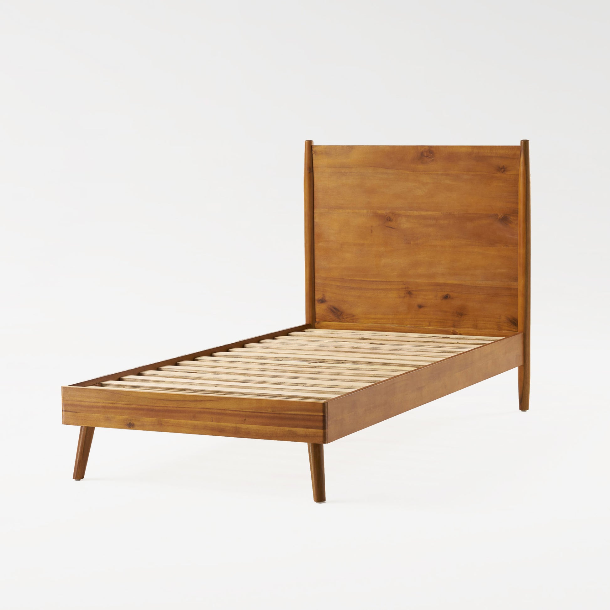 Twin Bed Twin Natural Acacia Wood