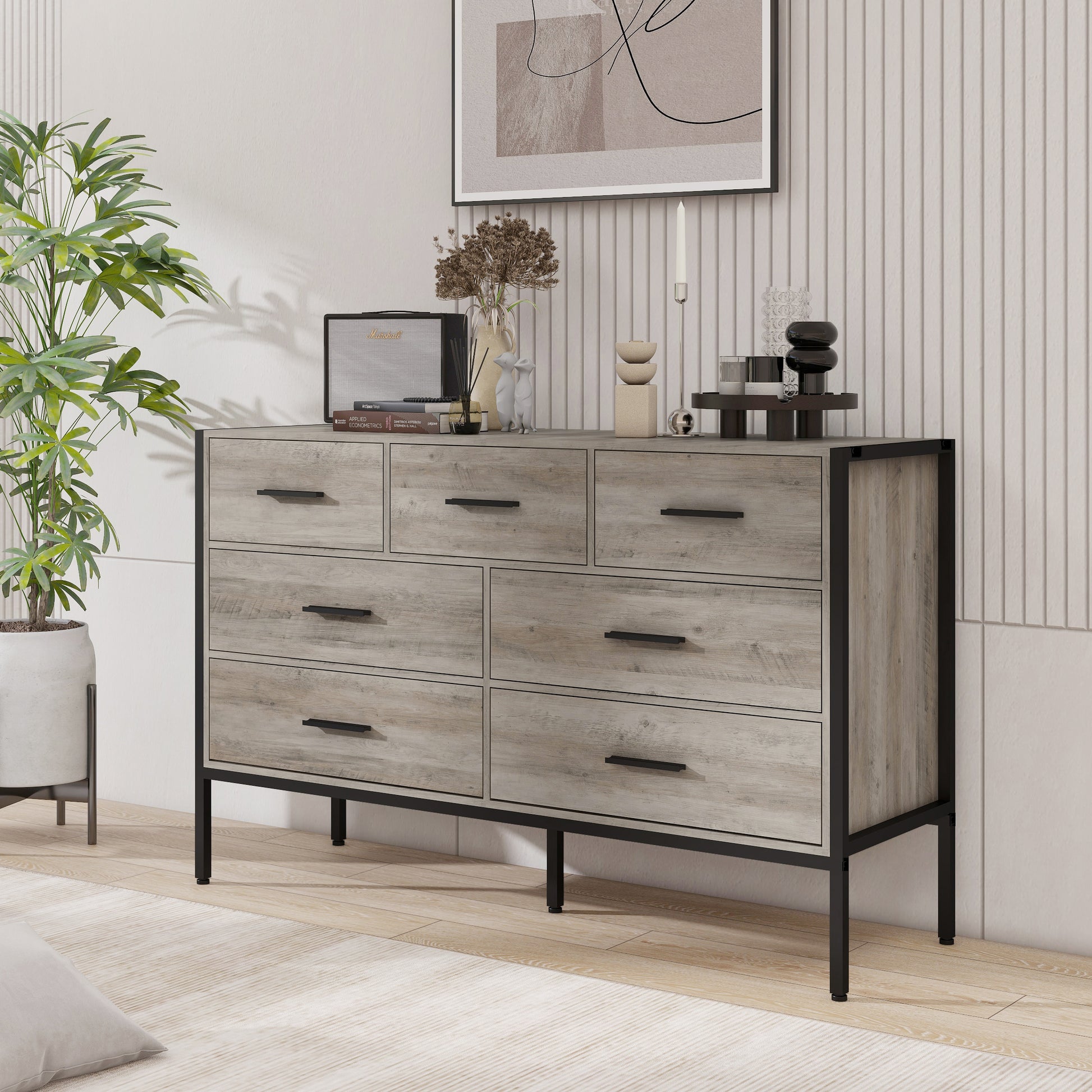 Wood Dresser With 7 Drawers, Wooden Storage Closet For Bedroom, Solid Wood Dresser With 7 Drawers, Wooden Storage Closet For Bedroom, Solid