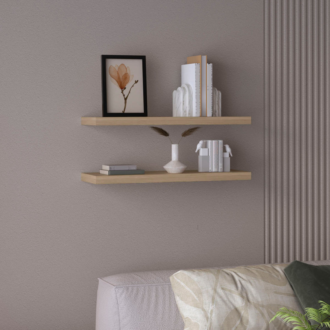 Ecco 31.5" Wide Floating Shelves Set Of 2, Shelves For Wall Decor For Bedroom, Bathroom Storage Shelves, Book Shelves For Living Room Light Pine 2 Or Less Old Pine Horizontal Primary Living Space