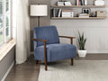 Modern Design 1Pc Accent Chair Blue Corduroy Seat Cushions Solid Wood Living Room Furniture Blue Primary Living Space Contemporary,Modern Plywood,Solid Wood