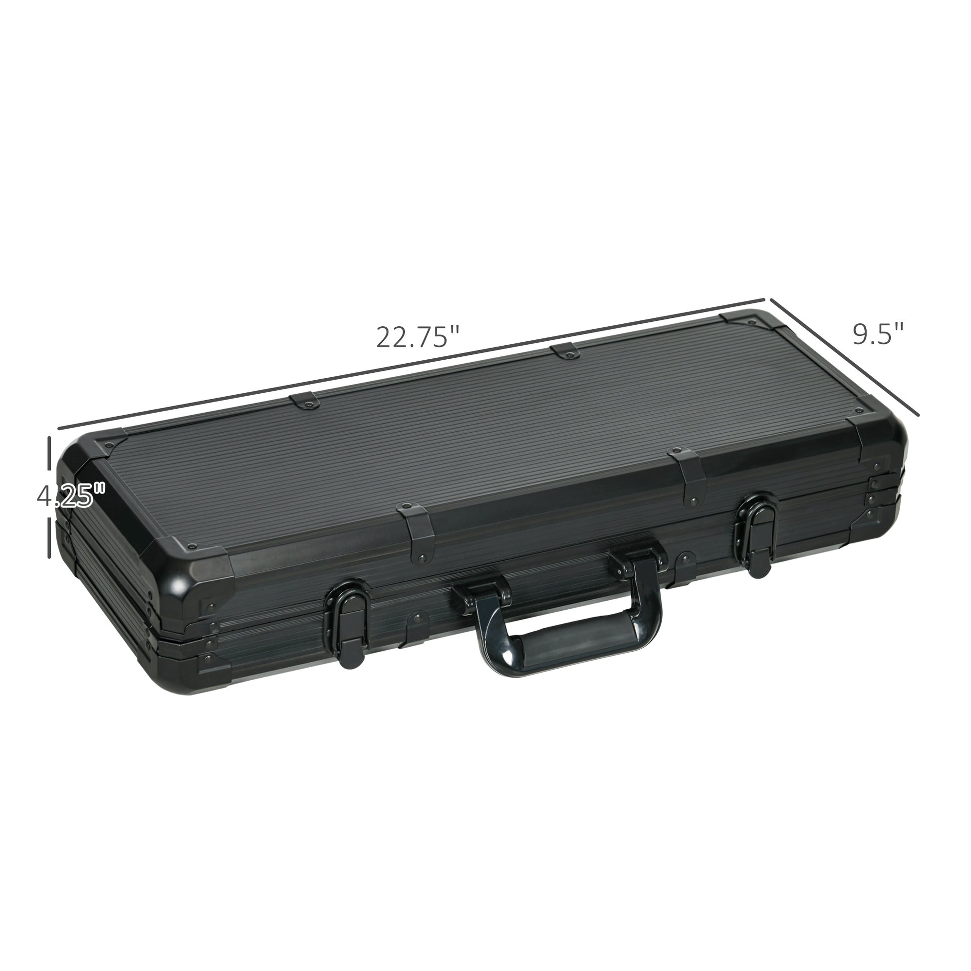 Soozier Poker Chip Set With 6 Denominations, 500 Chips, 14 Gram Clay, Casino Poker Chips With Aluminum Case, 2 Decks Of Playing Cards, Dealer Button & 5 Dice For Texas Hold'Em Black Aluminium