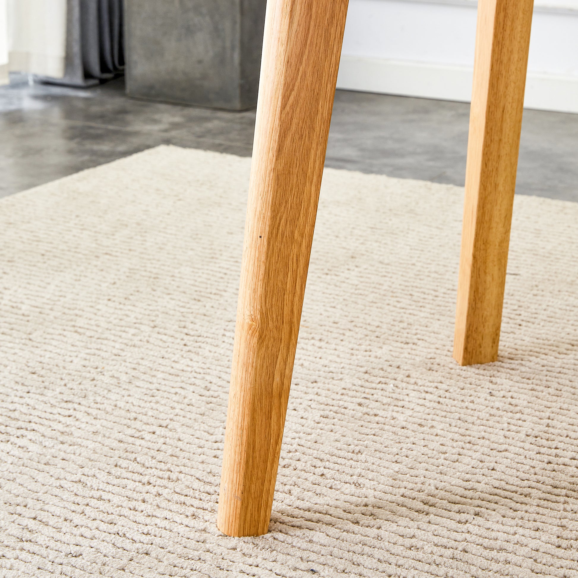 Wood Colored Mdf Desktop With Rubber Wooden Legs, Foldable Computer Desk, Foldable Office Desk, Solid Wood Dining Chair With Small Curved Back And Pu Cushion, Zd 1545 Dx 2361 Wood Seats 4 Wood