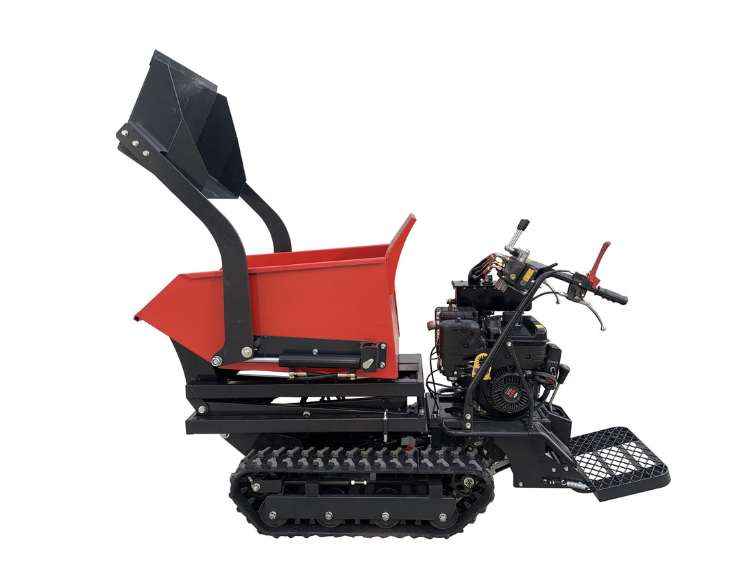 All Terrain Mini Dumper Dump Truck Crawler Small Rubber Crawler Transport Truck Mini Tracked Dumper Black Red Iron