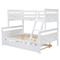 Twin Over Full Bunk Bed With Ladder, Safety Guardrail, Perfect For Bedroom, White Box Spring Not Required Twin White Wood Bedroom Bunk Pine