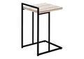 Accent Table, C Shaped, End, Side, Snack, Living Room, Bedroom, Beige Laminate, Black Metal, Contemporary, Modern Taupe Particle Board