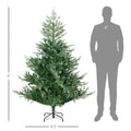 Homcom 6Ft Artificial Christmas Tree Holiday D Cor With 795 Branches, Auto Open, Steel Base, Wide Shape, Easy To Shape Branches Green Plastic