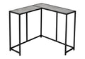 Accent Table, Console, Entryway, Narrow, Corner, Living Room, Bedroom, Grey Laminate, Black Metal, Contemporary, Modern Grey Particle Board