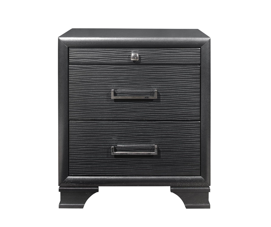 Civic Grey Nightstand Gray Solid Wood Mdf