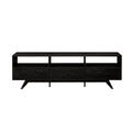 Modern Scandi 3 Door Low Profile Tv Stand For Tvs Up To 80 Inches Black Black 80 89 Inches Mdf Mdf