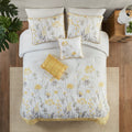 5 Piece Seersucker Comforter Set With Throw Pillows Yellow King Cal King King Yellow Polyester